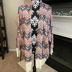 Xhilaration Open-Front Chevron Sweatshirt Cardigan